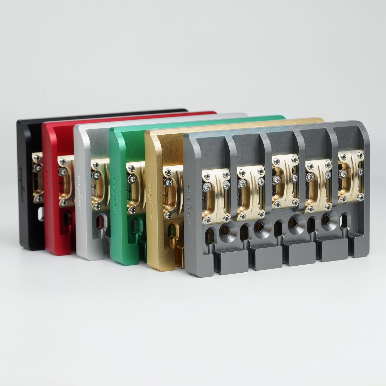 Aluminum Alloy Bass Bridge with Brass Saddles – 5 String Guyker