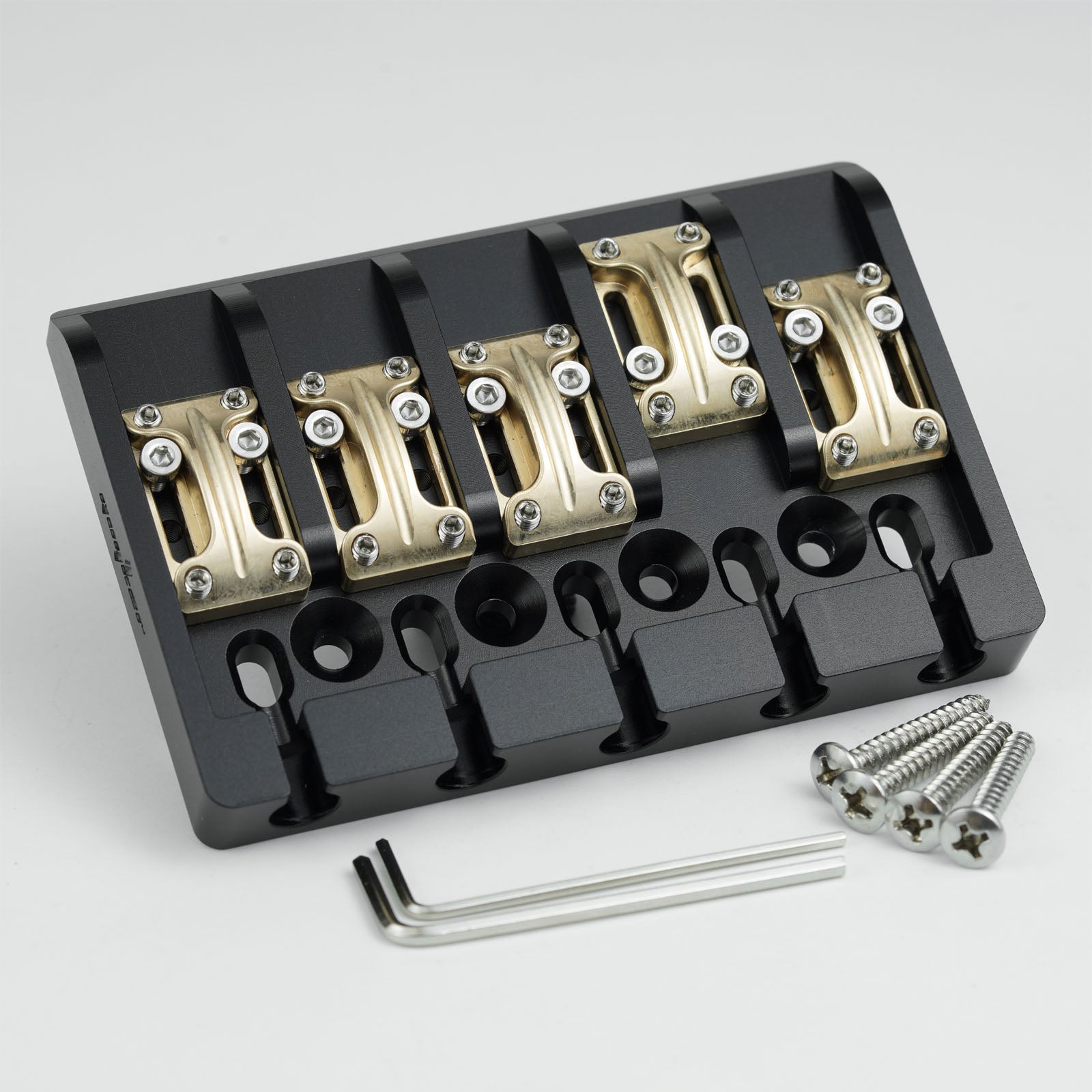 Aluminum Alloy Bass Bridge with Brass Saddles – 5 String Guyker