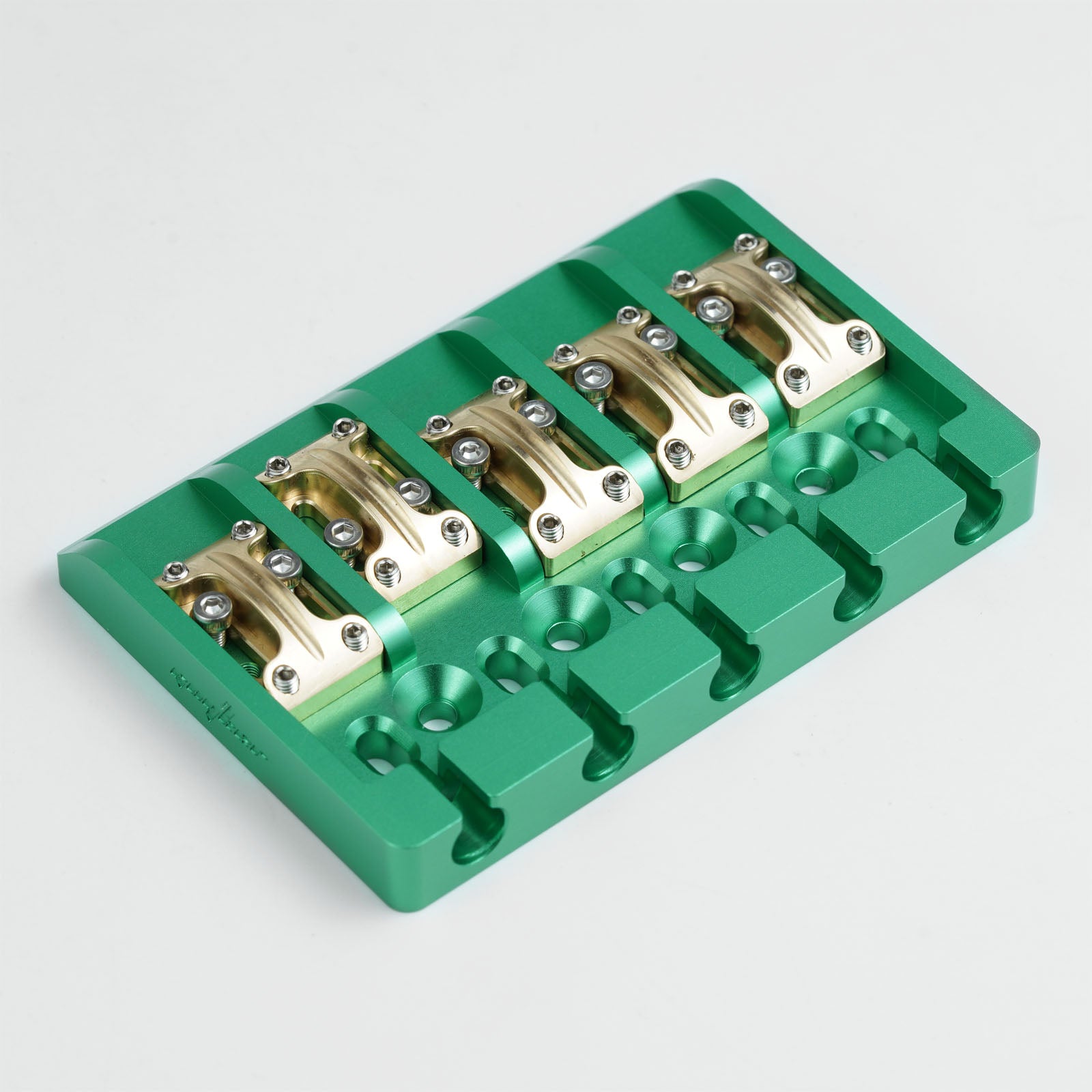 Aluminum Alloy Bass Bridge with Brass Saddles – 5 String Guyker