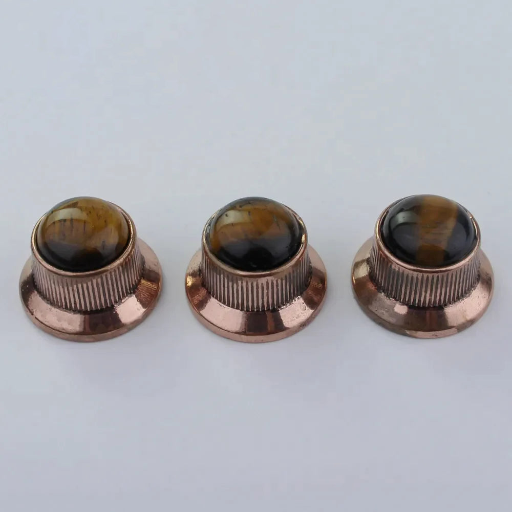 Amber Surface Metal Control Knobs Dia. 6mm for Electric Guitar & Bass | Guyker