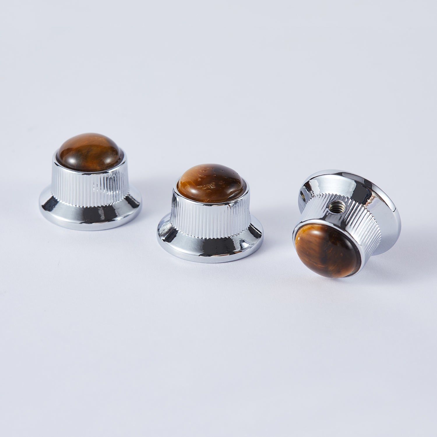 Amber Surface Metal Control Knobs Dia. 6mm for Electric Guitar & Bass | Guyker