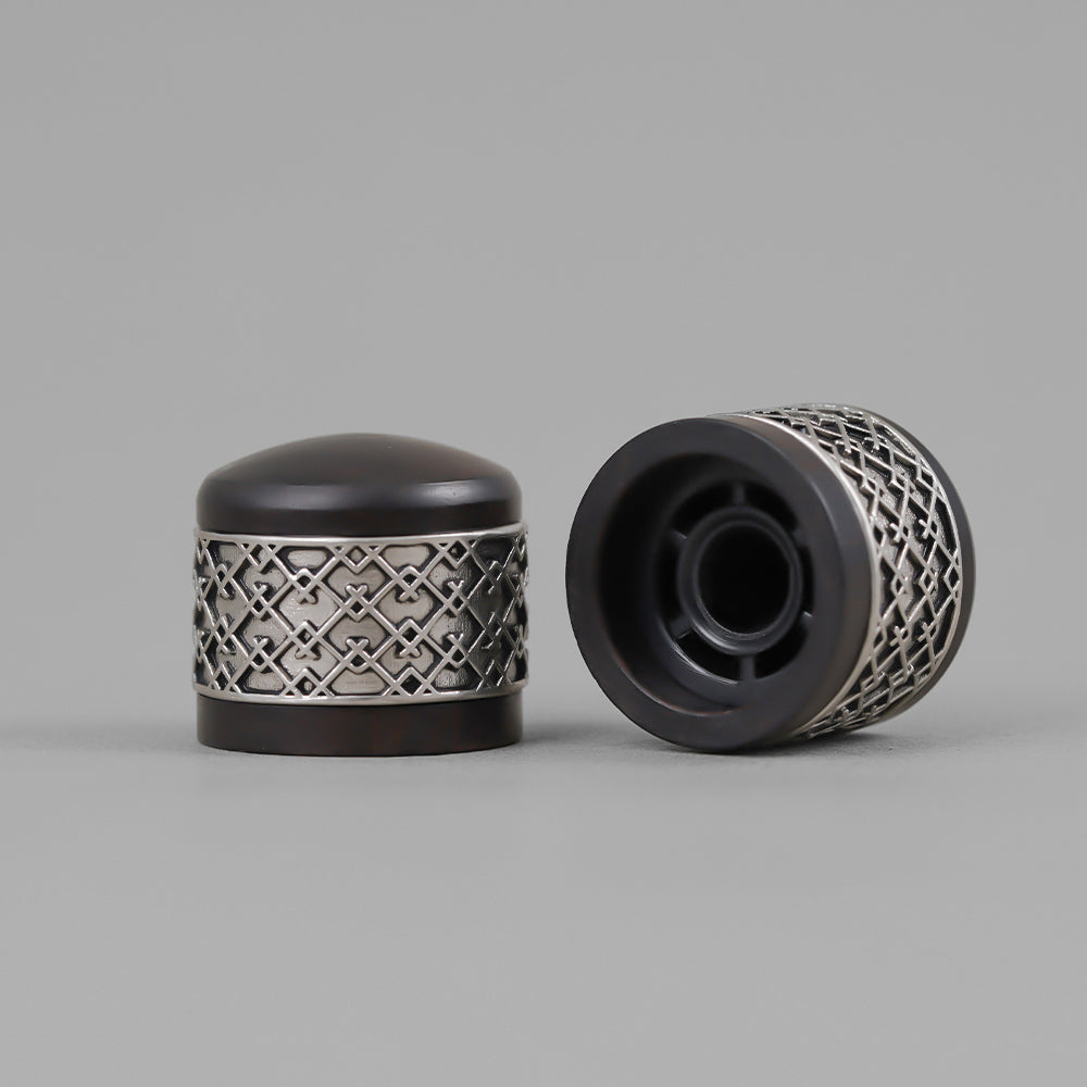 Antique Silver & Gold Potentiometer Control Knobs with Window Detailing Dia. 6mm for Guitar & Bass | Guyker