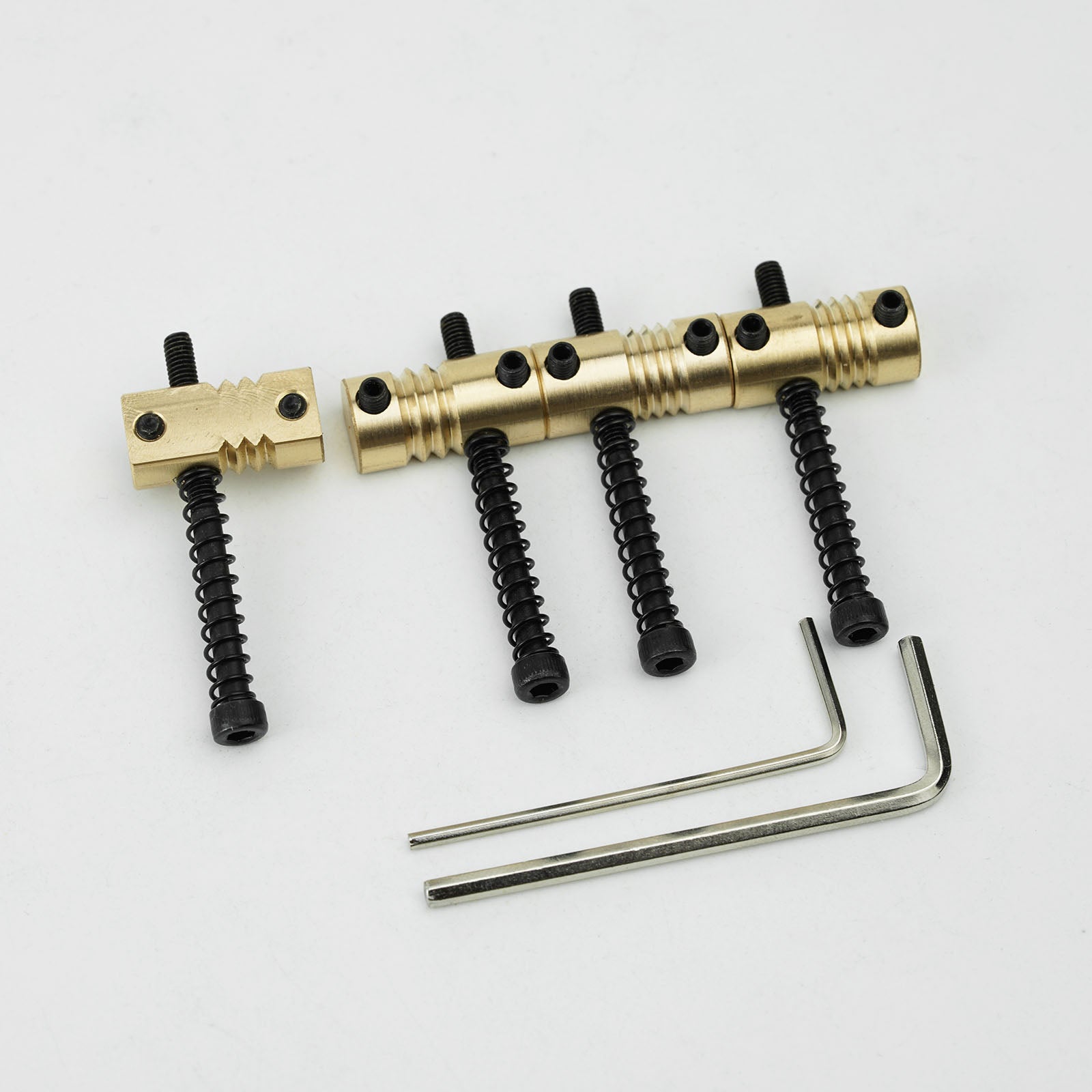 BS403-brass 4 PCs Highgrade String Pitch 19mm Brass Compensated Saddles Set with Wrench(black or chrome springs & screws)