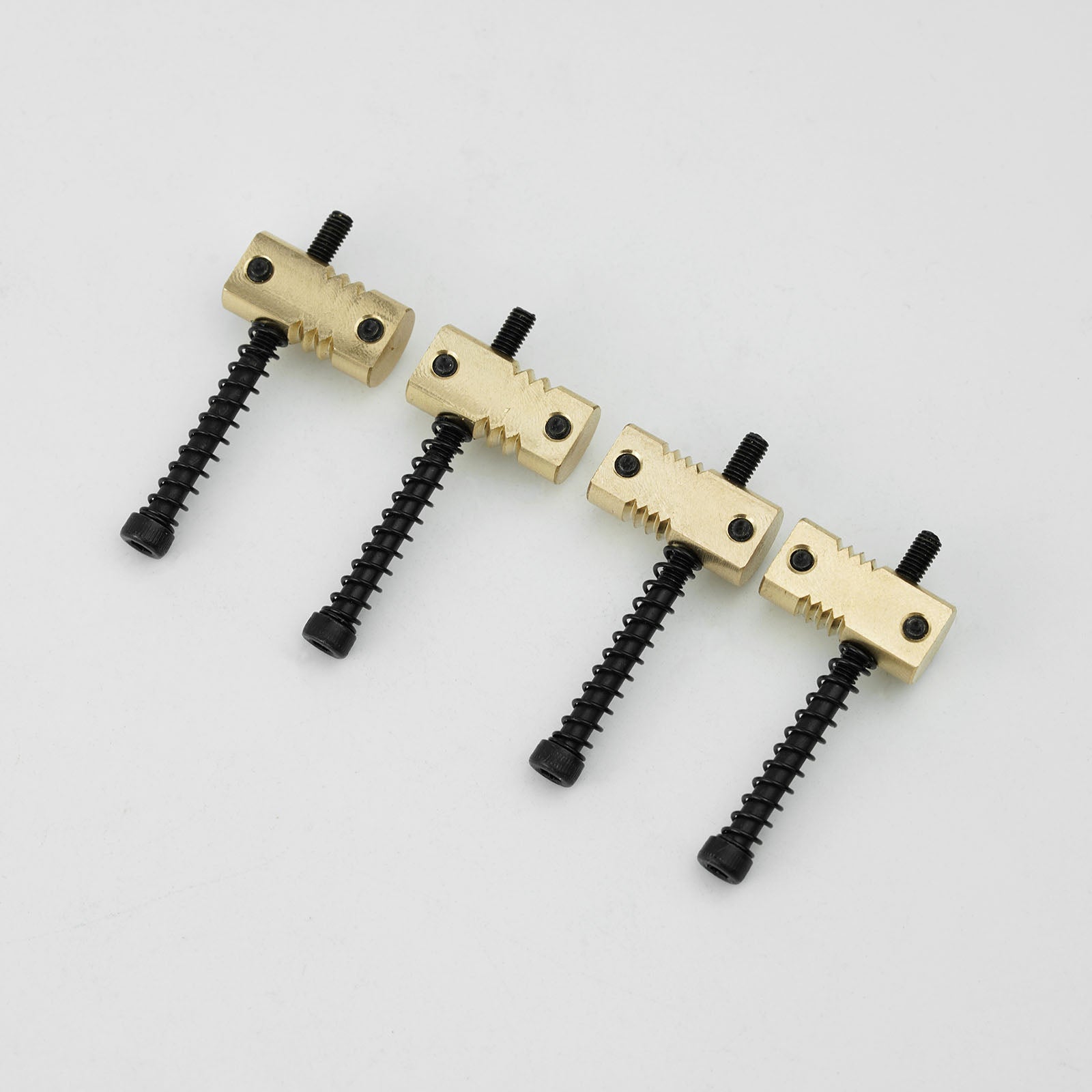 BS403-brass 4 PCs Highgrade String Pitch 19mm Brass Compensated Saddles Set with Wrench(black or chrome springs & screws)