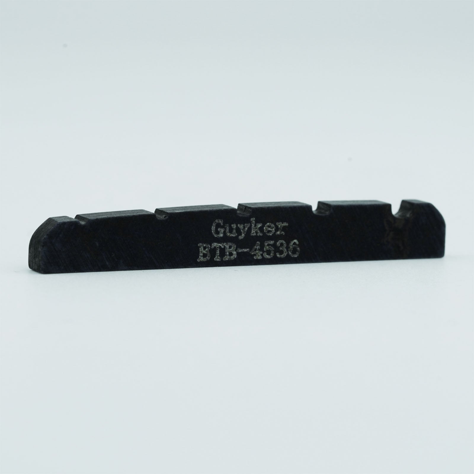 Guyker Bone Nut for Bass Black Flat Bottom Pre-Slotted 6 String Bass