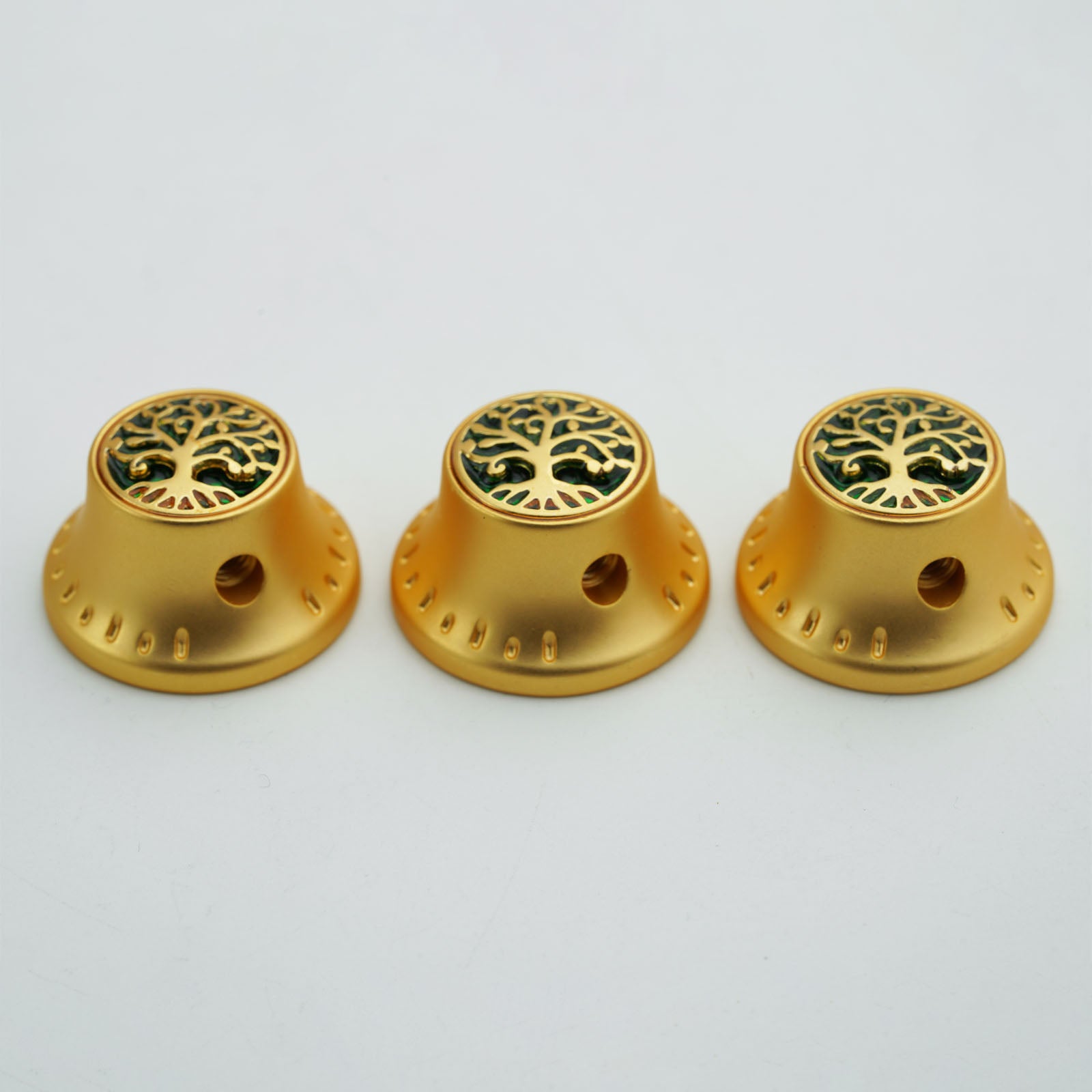 Bell‑Shaped Aluminum Control Knobs with Tree of Life Top Dia. 6.3mm for Electric Guitar & Bass | Guyker
