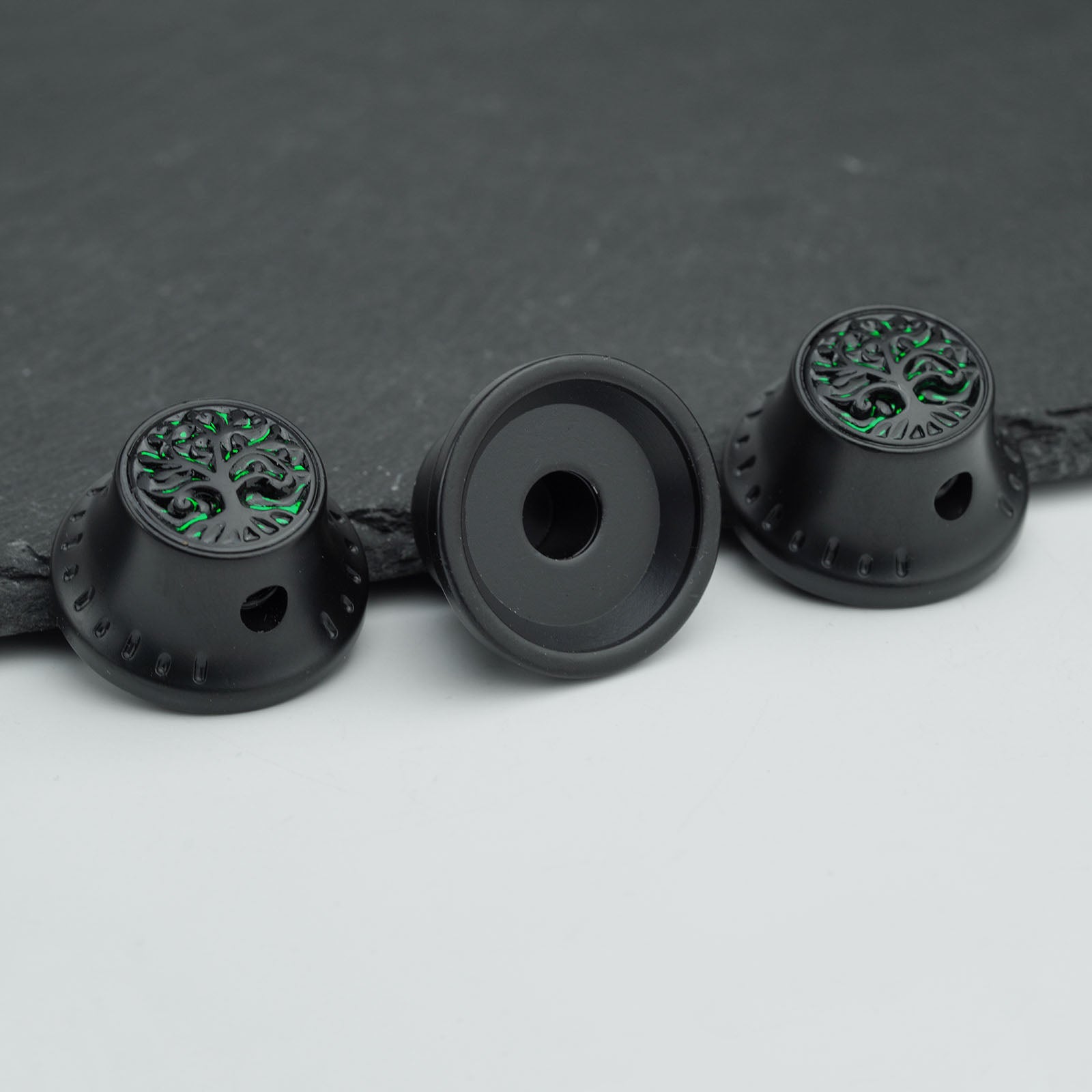 Bell‑Shaped Aluminum Control Knobs with Tree of Life Top Dia. 6.3mm for Electric Guitar & Bass | Guyker