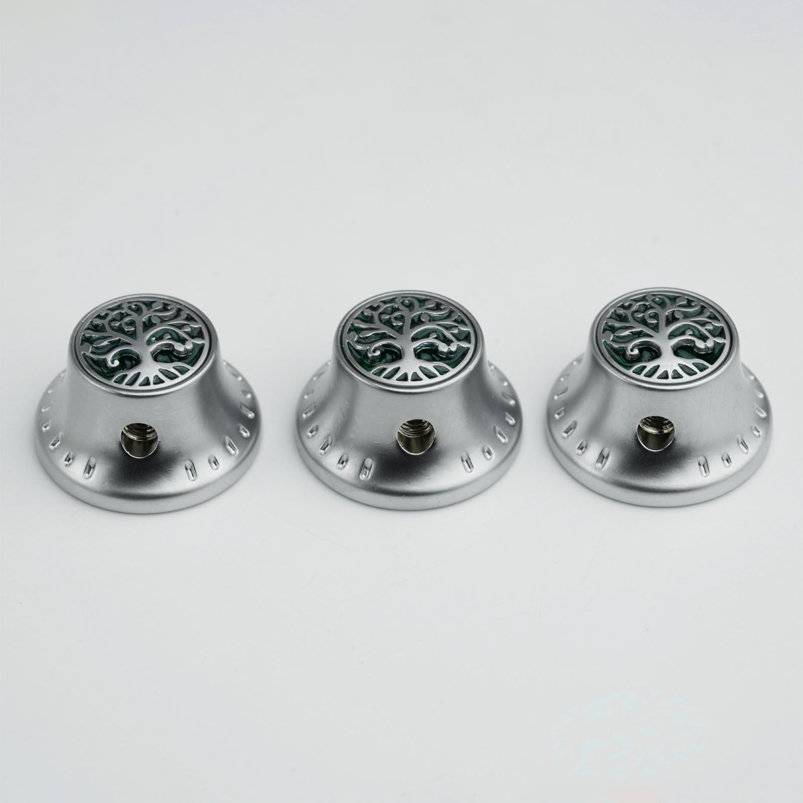 Bell‑Shaped Aluminum Control Knobs with Tree of Life Top Dia. 6.3mm for Electric Guitar & Bass | Guyker