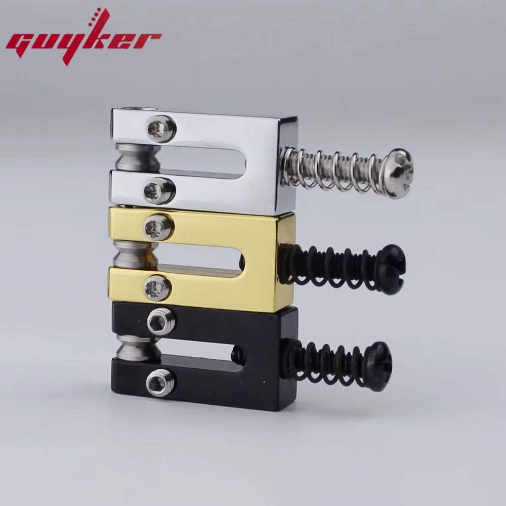 Brass Bridge Roller Saddles For FD Strat & Tele Electric Guitar With Black Screws Guyker