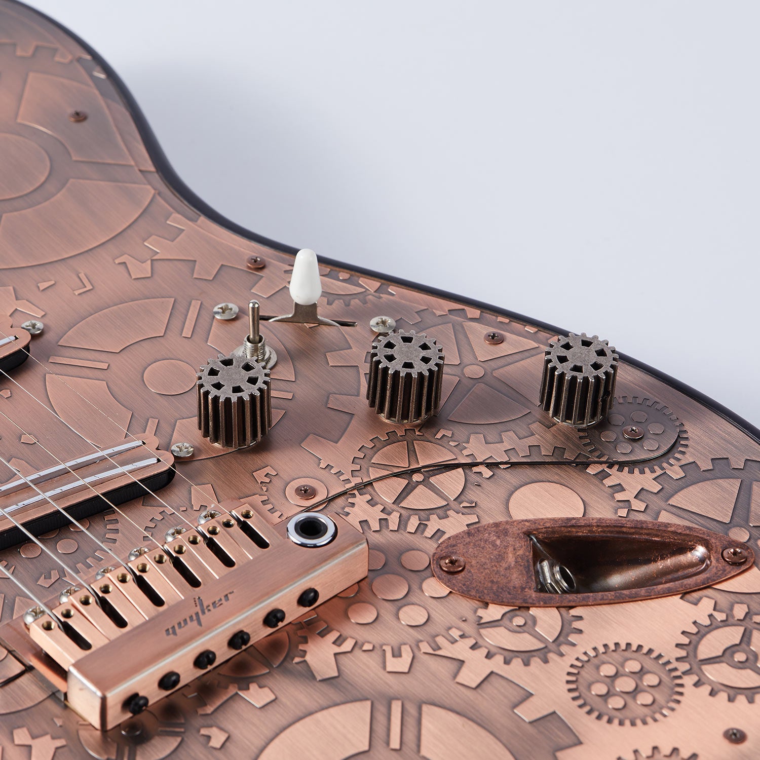 Brass Gear Control Knobs Dia. 6mm – Dual Color Options for Guitar & Bass | Guyker