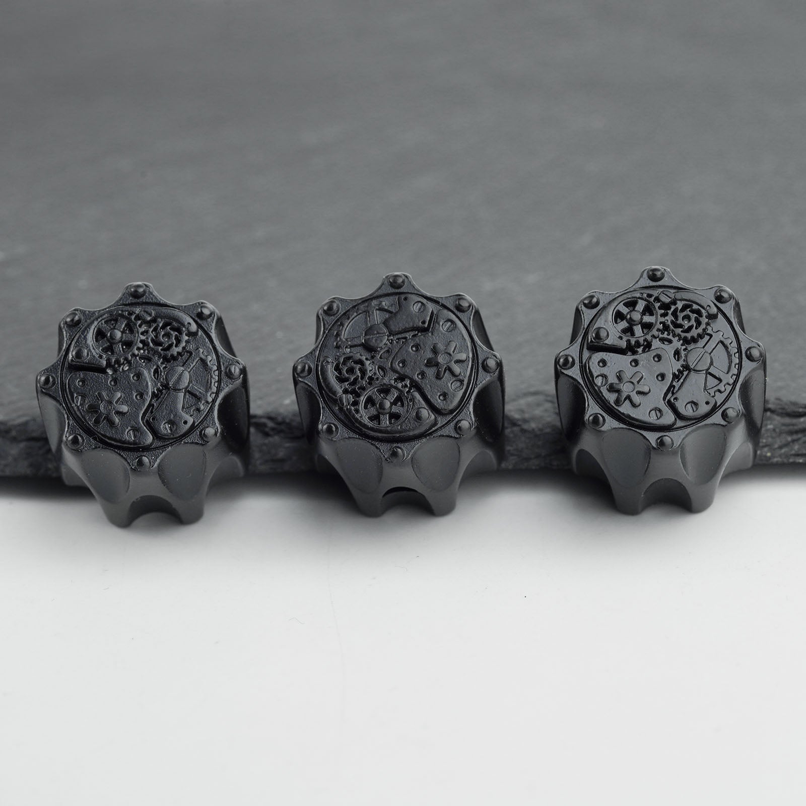 Guyker CKB036 Control de Botón de Aleación de Zinc Personalizado con Diseño de Engranaje Acabado Mate Eje de 6.3MM Compatible con Guitarra Eléctrica y Bajo