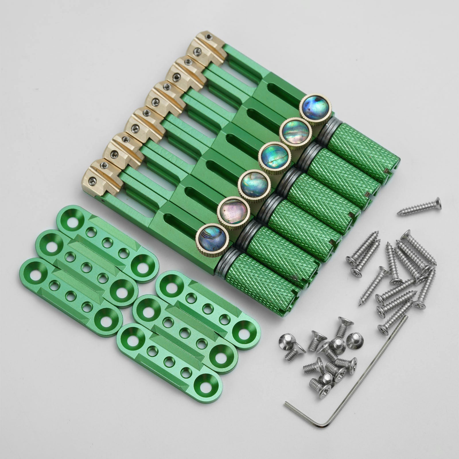 CNC Aluminum Alloy Headless Guitar Bridge with Brass Saddles Guyker