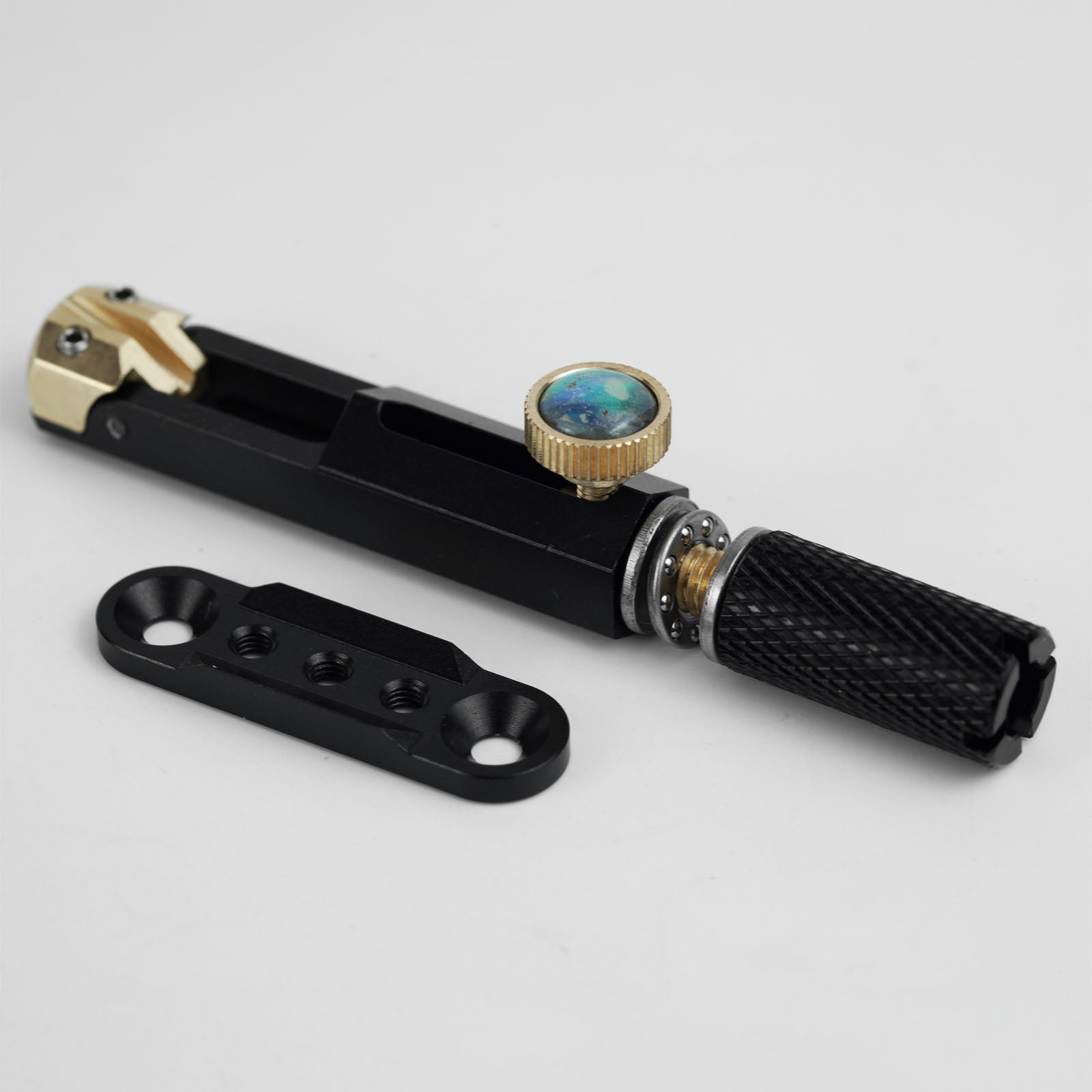 CNC Aluminum Alloy Headless Guitar Bridge with Brass Saddles Guyker