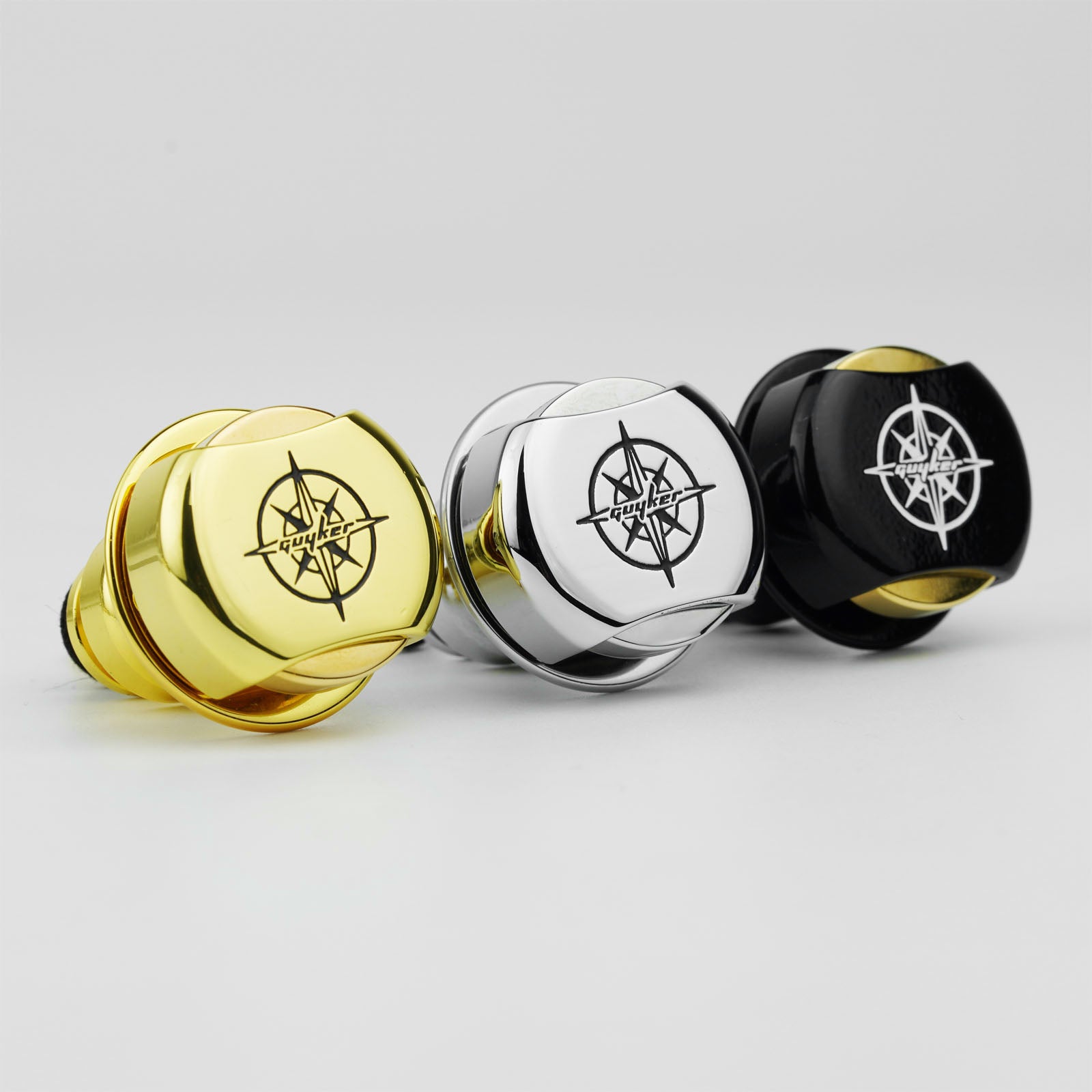 CNC Guitar Strap Buttons – Brass & Steel Locking Set | Guyker