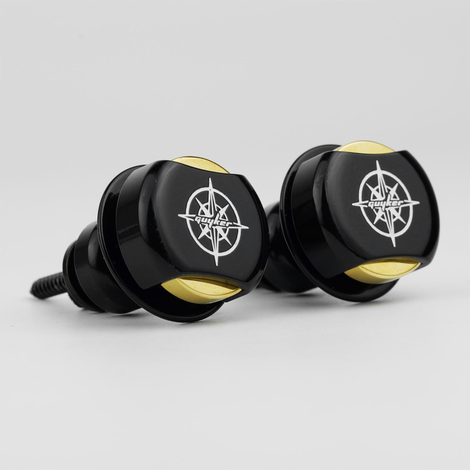 CNC Guitar Strap Buttons – Brass & Steel Locking Set | Guyker