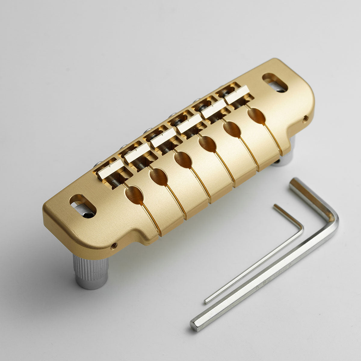 CNC Machined Aluminum Alloy TOM Guitar Bridge With Brass Saddles Guyker