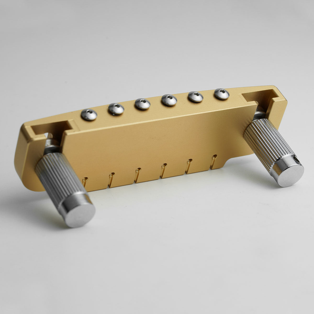 CNC Machined Aluminum Alloy TOM Guitar Bridge With Brass Saddles Guyker