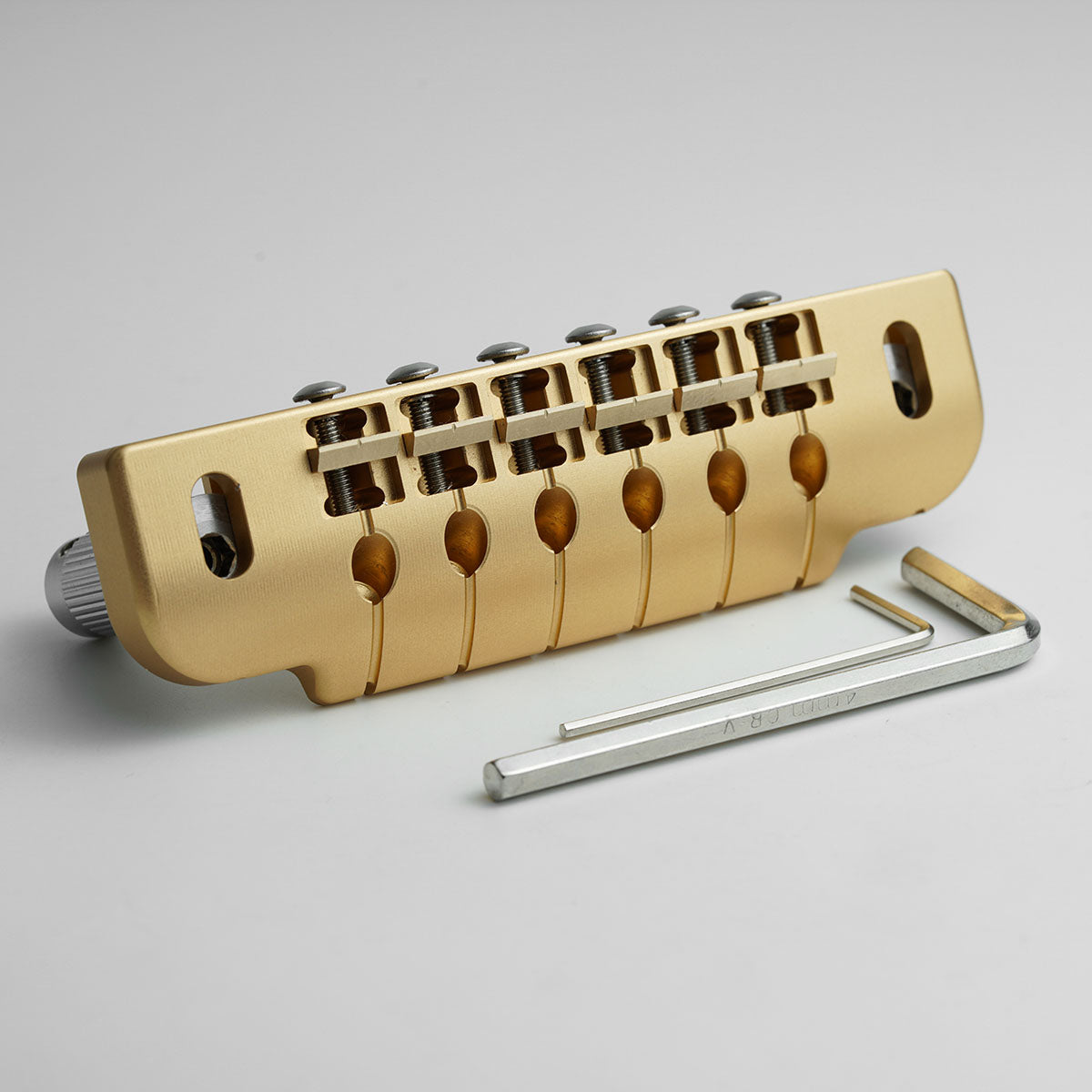 CNC Machined Aluminum Alloy TOM Guitar Bridge With Brass Saddles Guyker