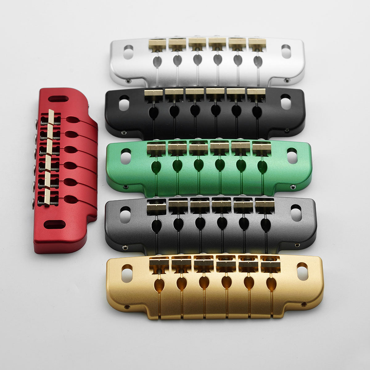 CNC Machined Aluminum Alloy TOM Guitar Bridge With Brass Saddles Guyker