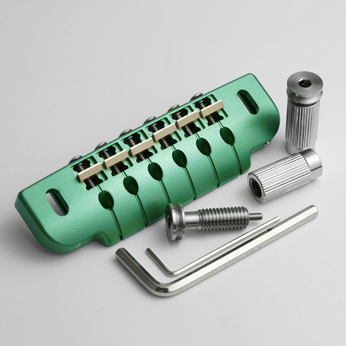 CNC Machined Aluminum Alloy TOM Guitar Bridge With Brass Saddles Guyker