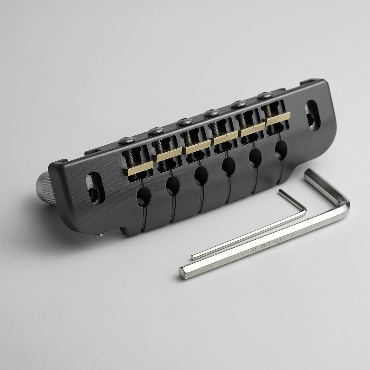 CNC Machined Aluminum Alloy TOM Guitar Bridge With Brass Saddles Guyker
