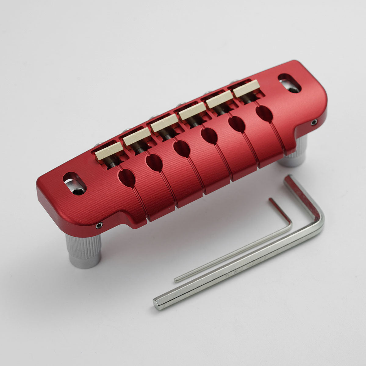 CNC Machined Aluminum Alloy TOM Guitar Bridge With Brass Saddles Guyker