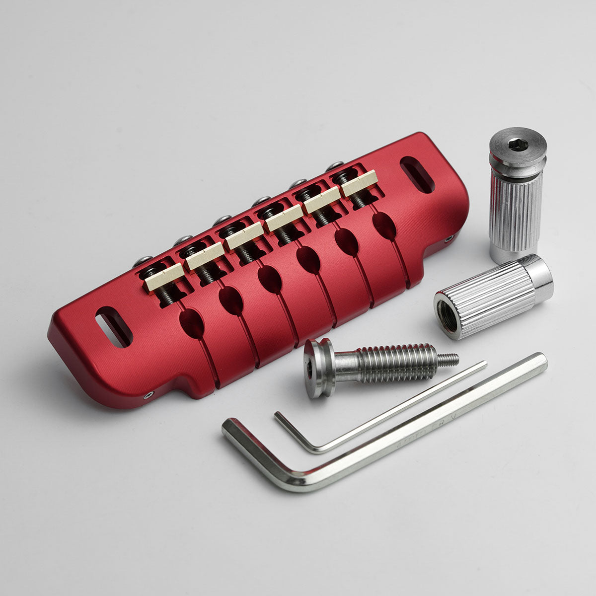 CNC Machined Aluminum Alloy TOM Guitar Bridge With Brass Saddles Guyker