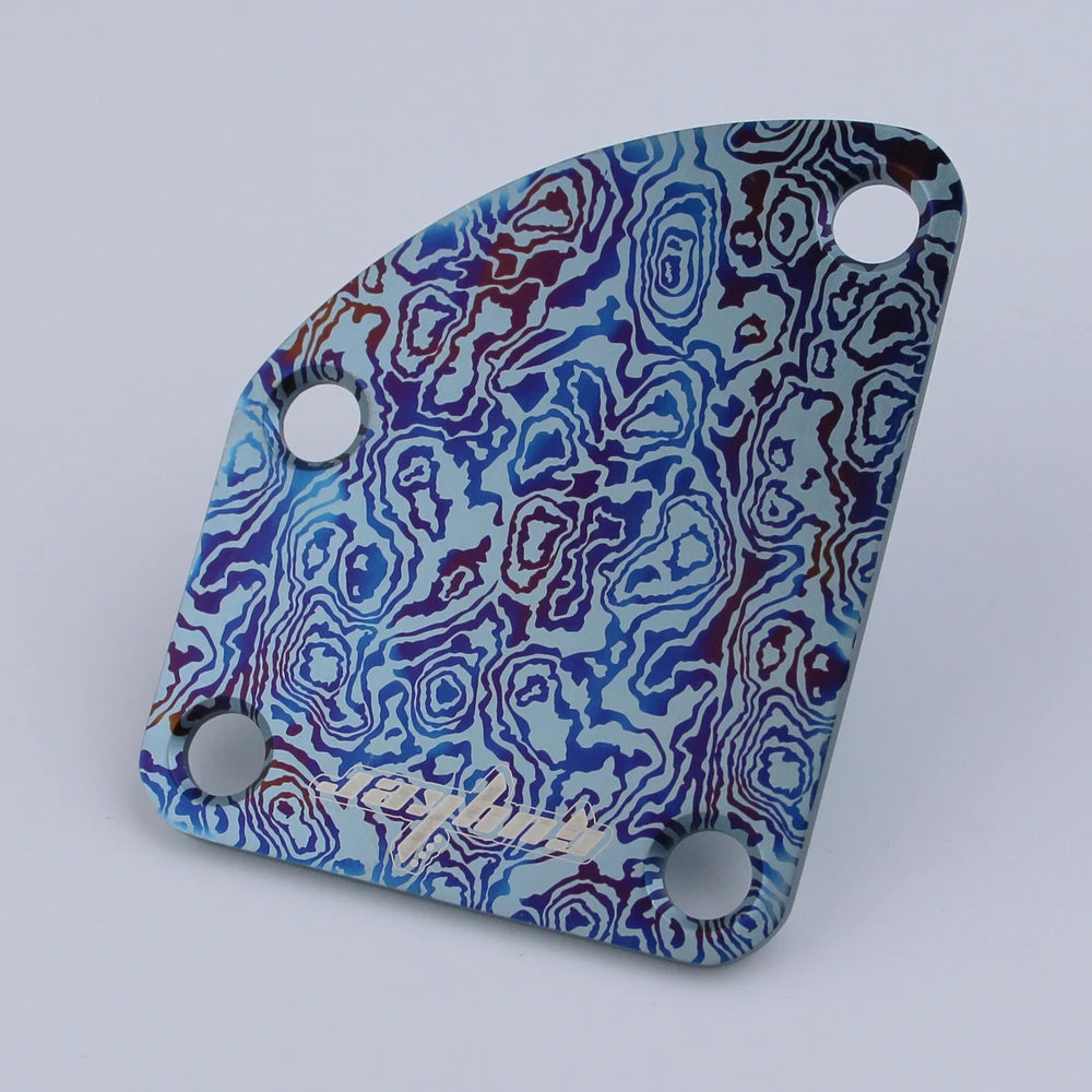 Curved Titanium Alloy Neck Plate Damascus Pattern | Guyker
