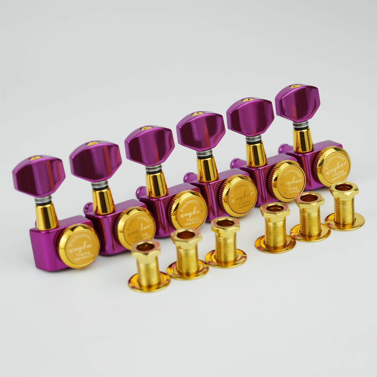 Guyker GK-D-434SP Locking Tuners – Dopamine Color, 6R Inline, No Screws, 1:18