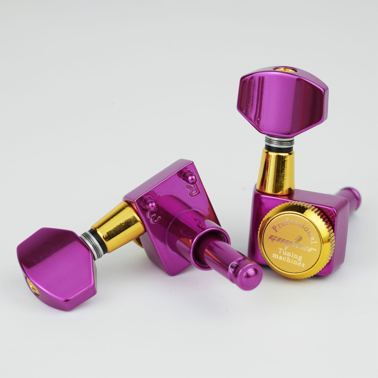 Guyker GK-D-434SP Locking Tuners – Dopamine Color, 6R Inline, No Screws, 1:18