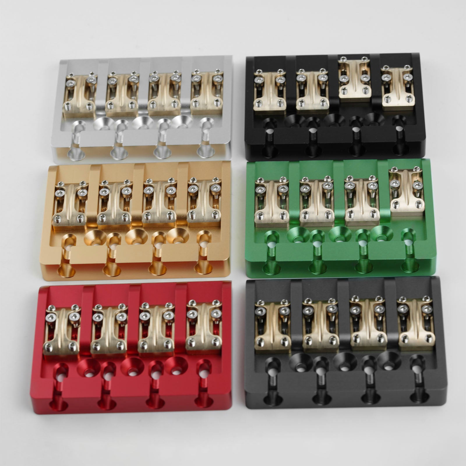 Guyker GBA-01 CNC Aluminum Alloy Bass Bridge with Brass Saddles – 4 String