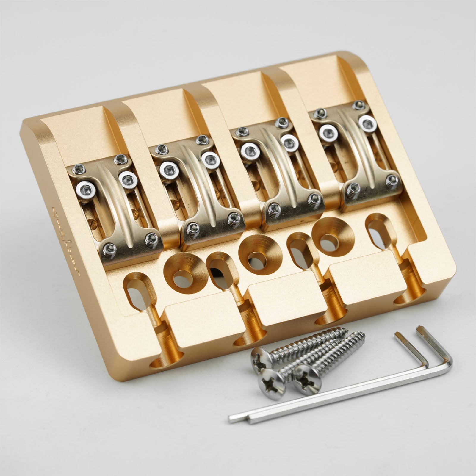 Guyker GBA-01 CNC Aluminum Alloy Bass Bridge with Brass Saddles – 4 String