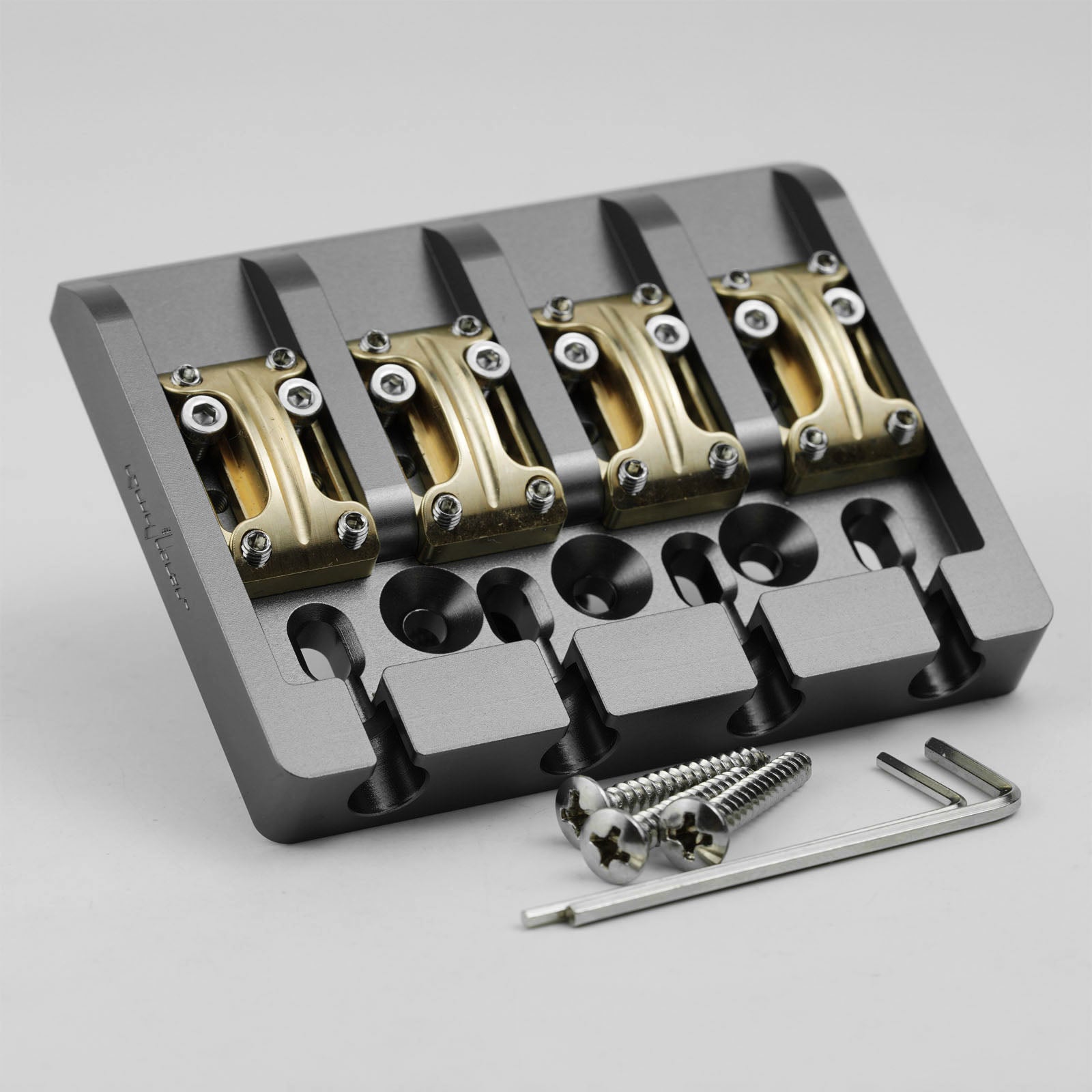 Guyker GBA-01 CNC Aluminum Alloy Bass Bridge with Brass Saddles – 4 String