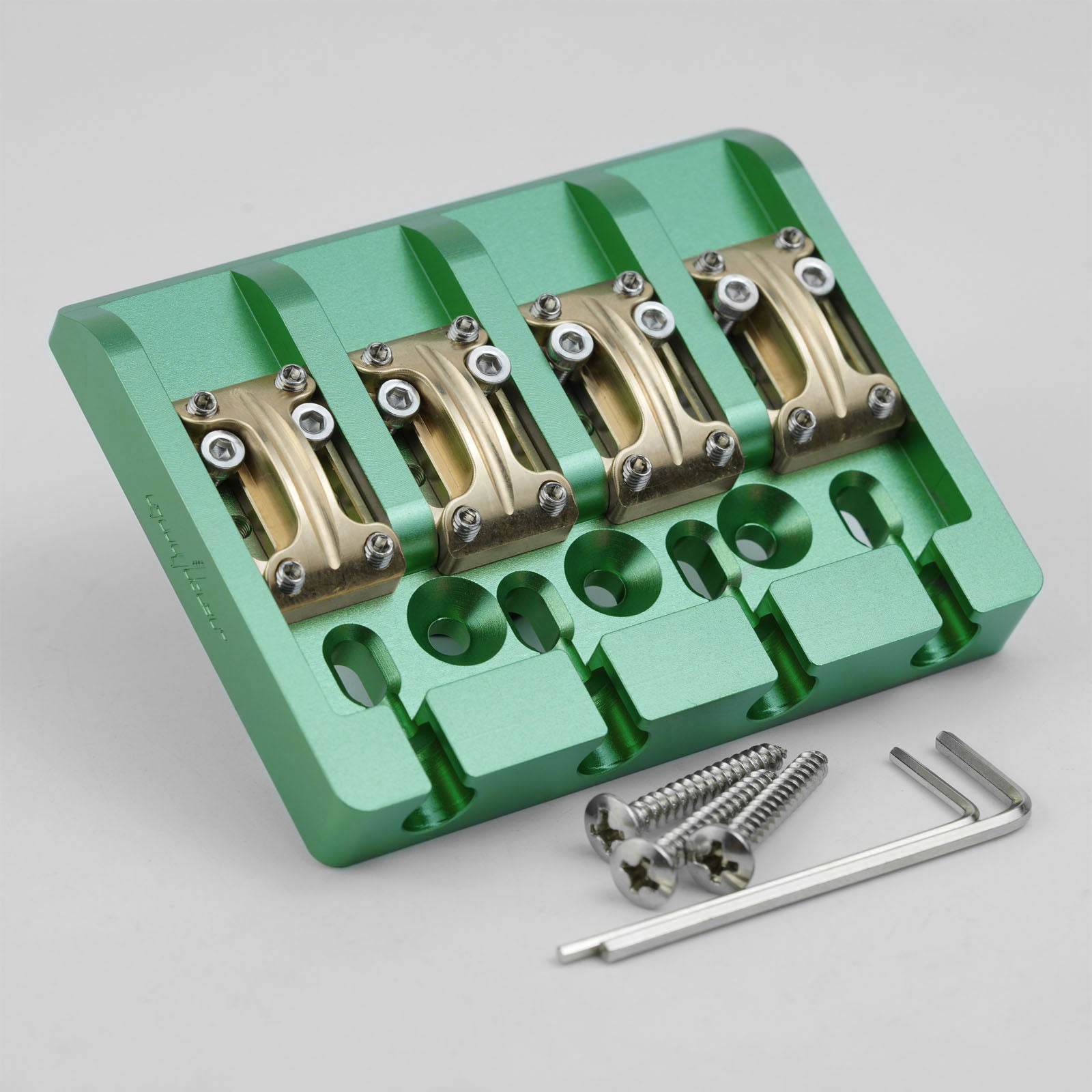 Guyker GBA-01 CNC Aluminum Alloy Bass Bridge with Brass Saddles – 4 String