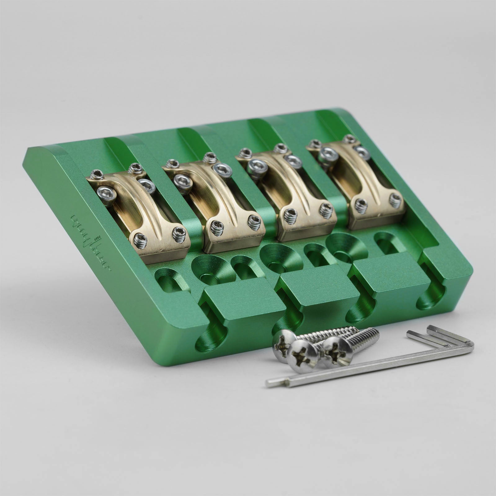 Guyker GBA-01 CNC Aluminum Alloy Bass Bridge with Brass Saddles – 4 String