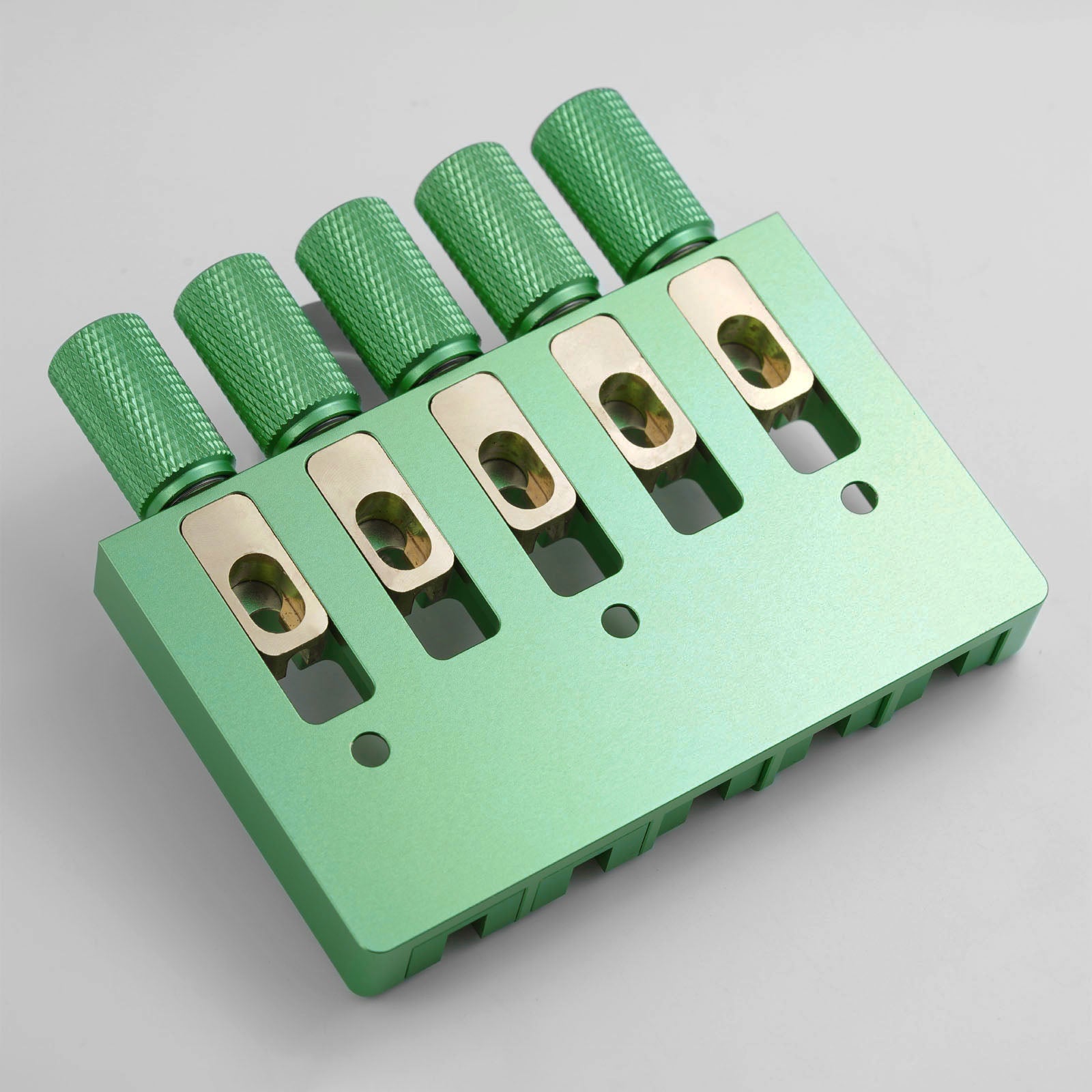 Guyker WBA-005 Lightweight CNC Aluminum Alloy Headless Bass Bridge with Brass Saddles