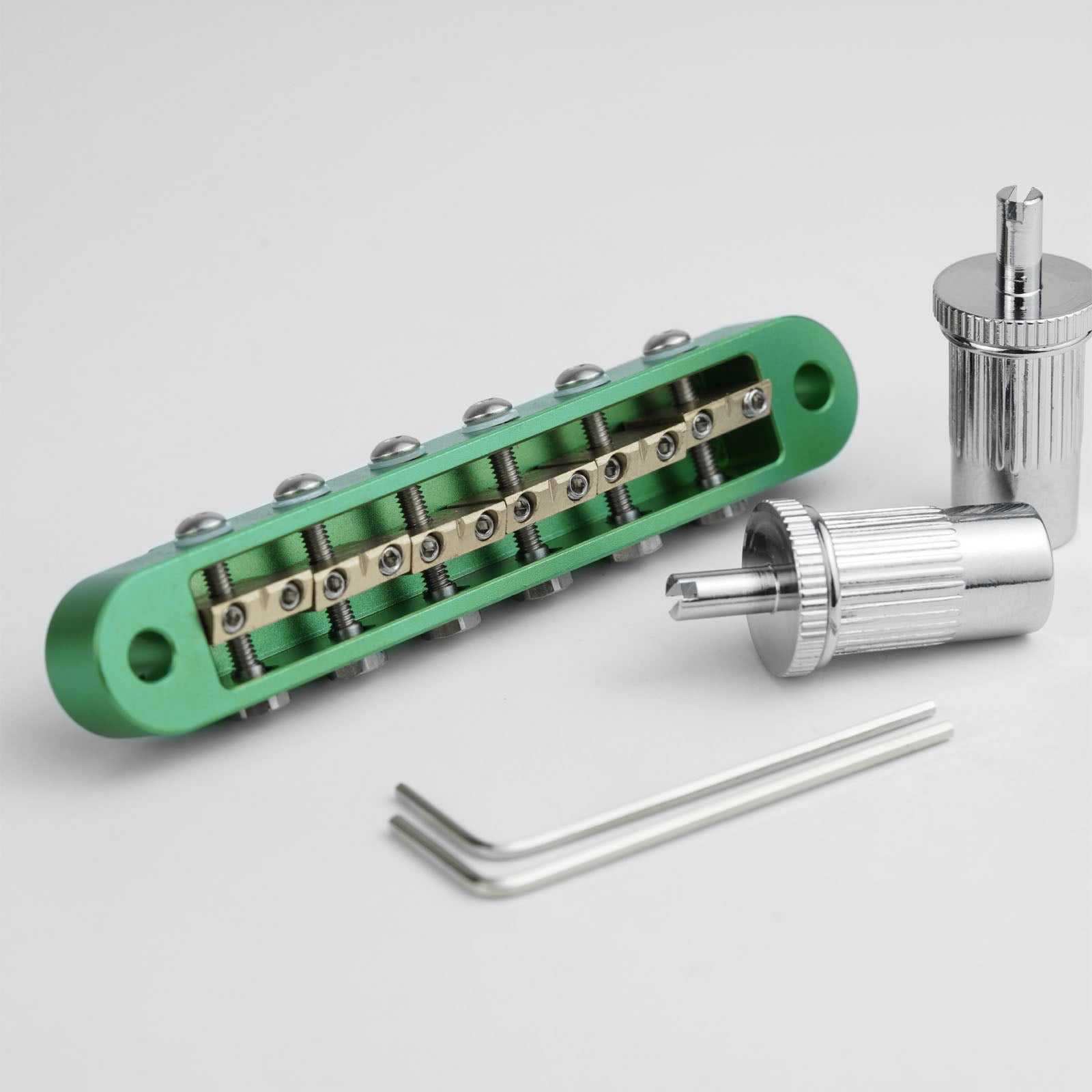 Guyker GMA-009A Adjustable Tune-O-Matic Style Guitar Bridge with Brass Saddles