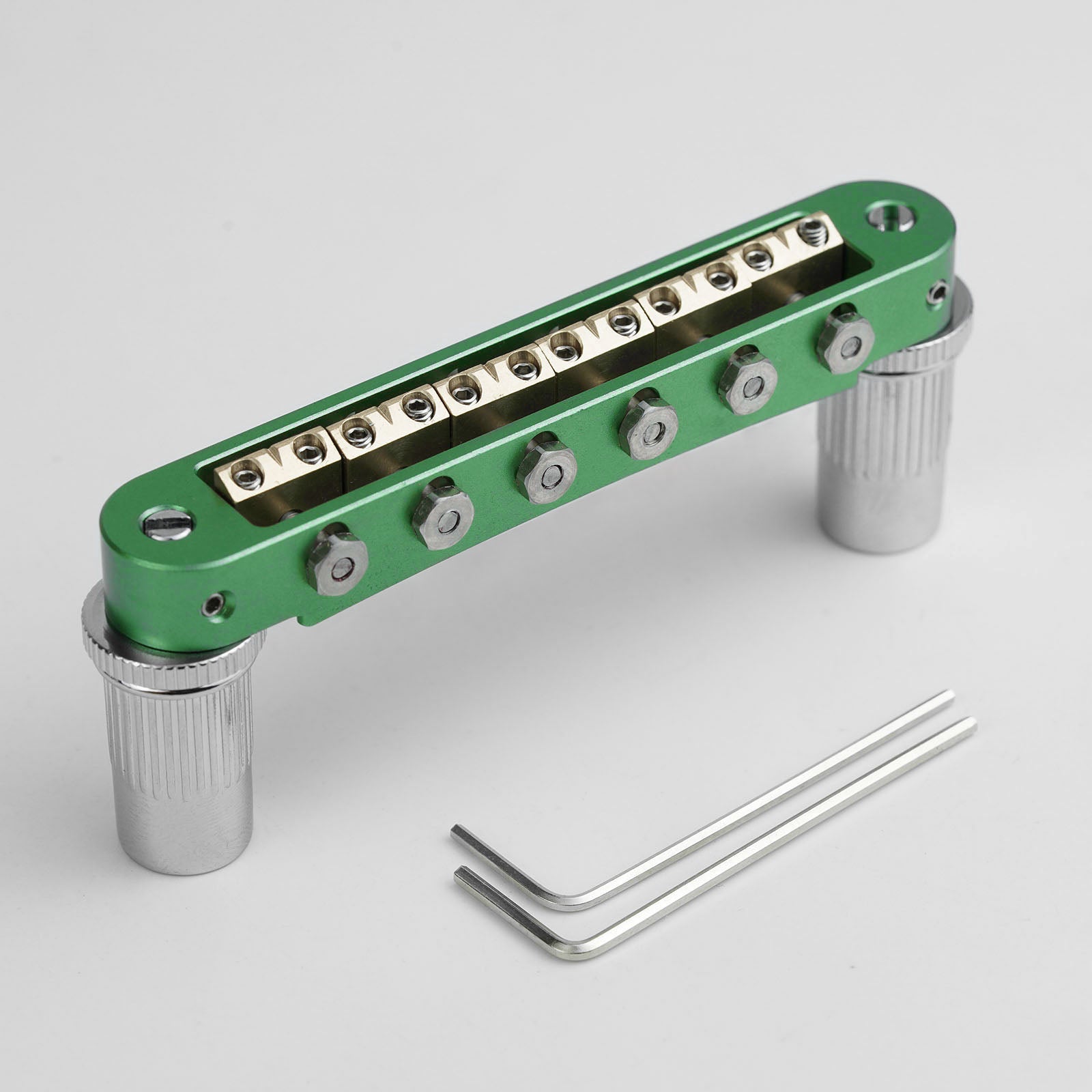 Guyker GMA-009A Adjustable Tune-O-Matic Style Guitar Bridge with Brass Saddles