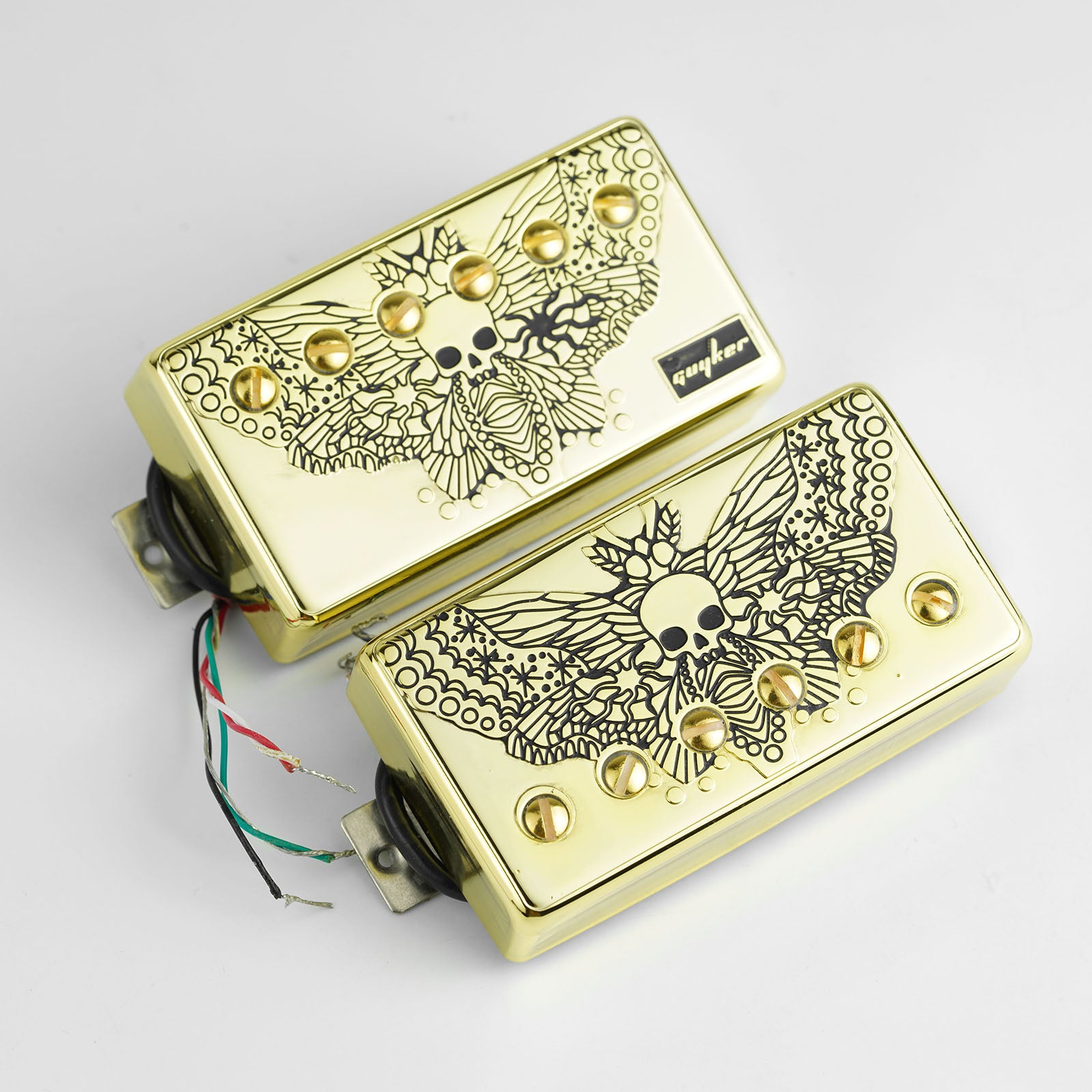 Double-Coil Pickup Set Skull Engraved Cover Guyker