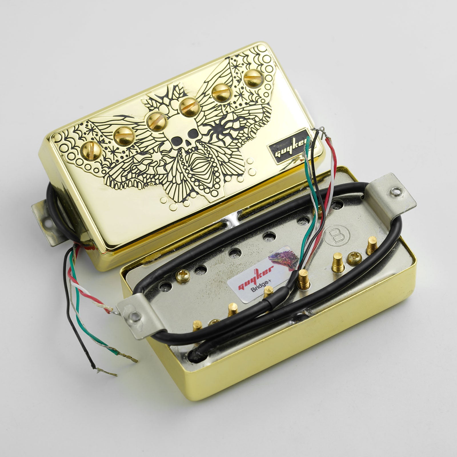 Double-Coil Pickup Set Skull Engraved Cover Guyker