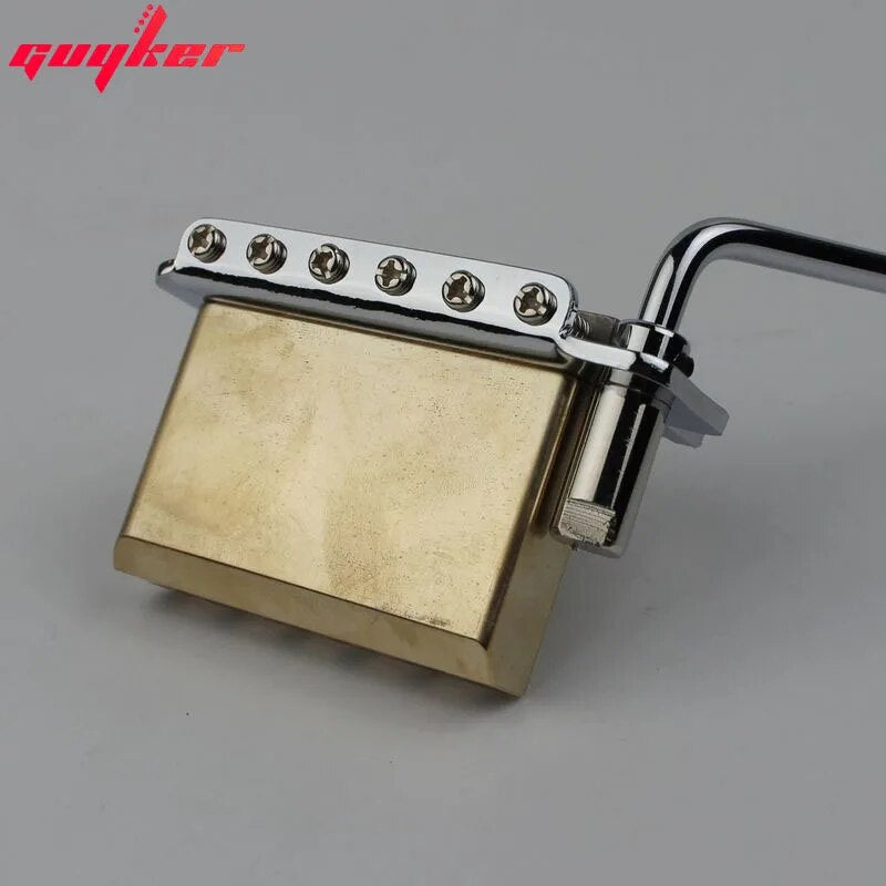 Double Swing Tremolo Bridge with 10.8mm String Spacing – Brass Block & Steel Saddles | Guyker