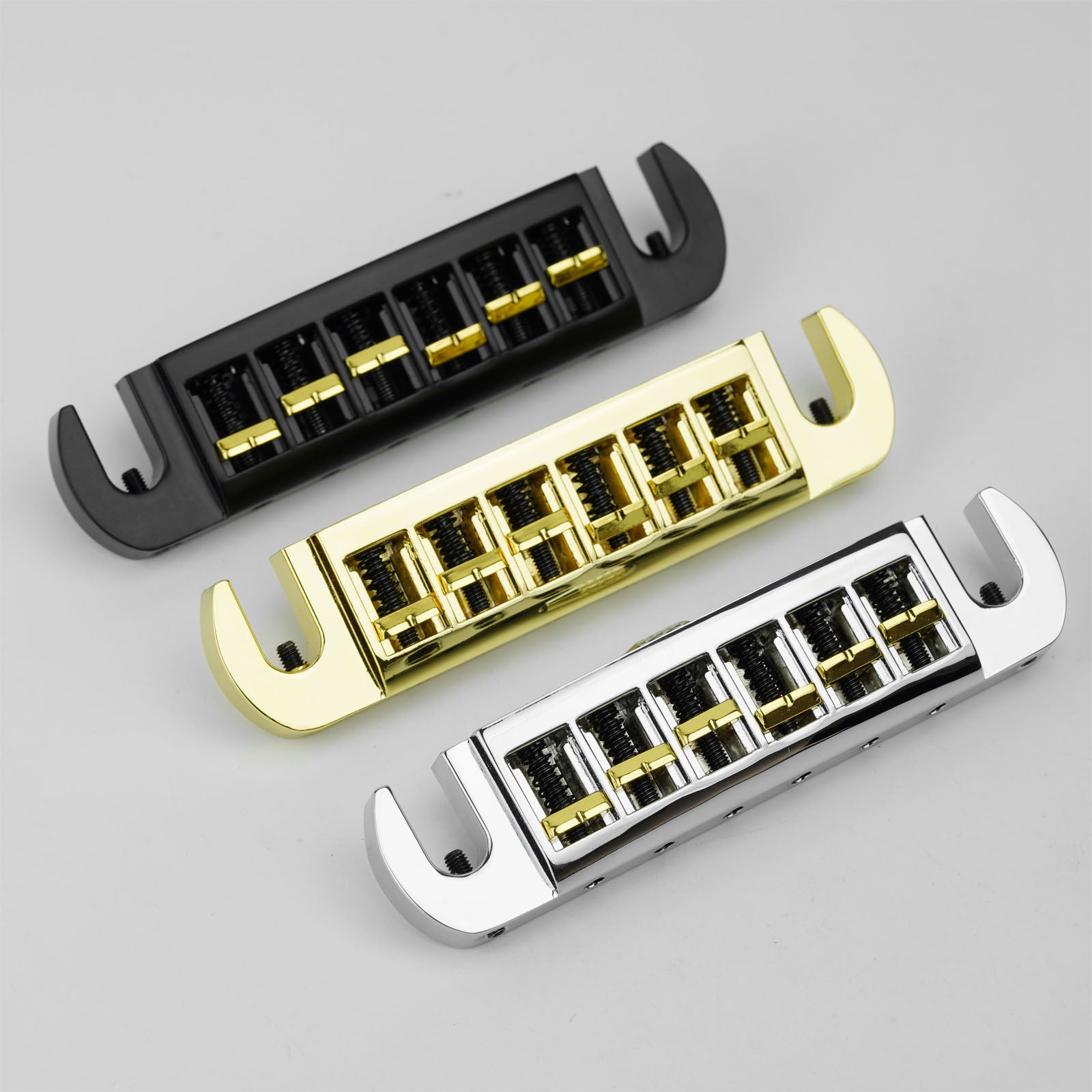 Dual-Tone Adjustable Wraparound Bridge Tailpiece for Les Paul & SG Guitars Guyker