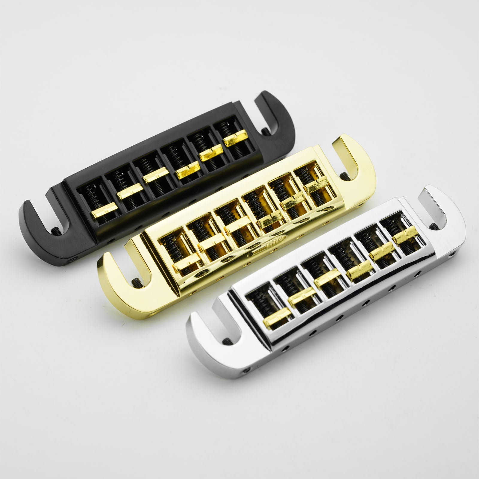 Dual-Tone Adjustable Wraparound Bridge Tailpiece for Les Paul & SG Guitars Guyker