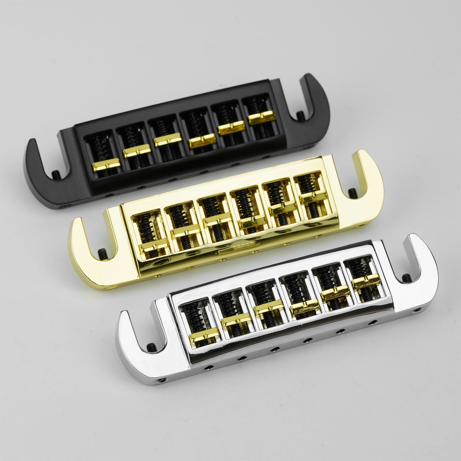 Dual-Tone Adjustable Wraparound Bridge Tailpiece for Les Paul & SG Guitars Guyker