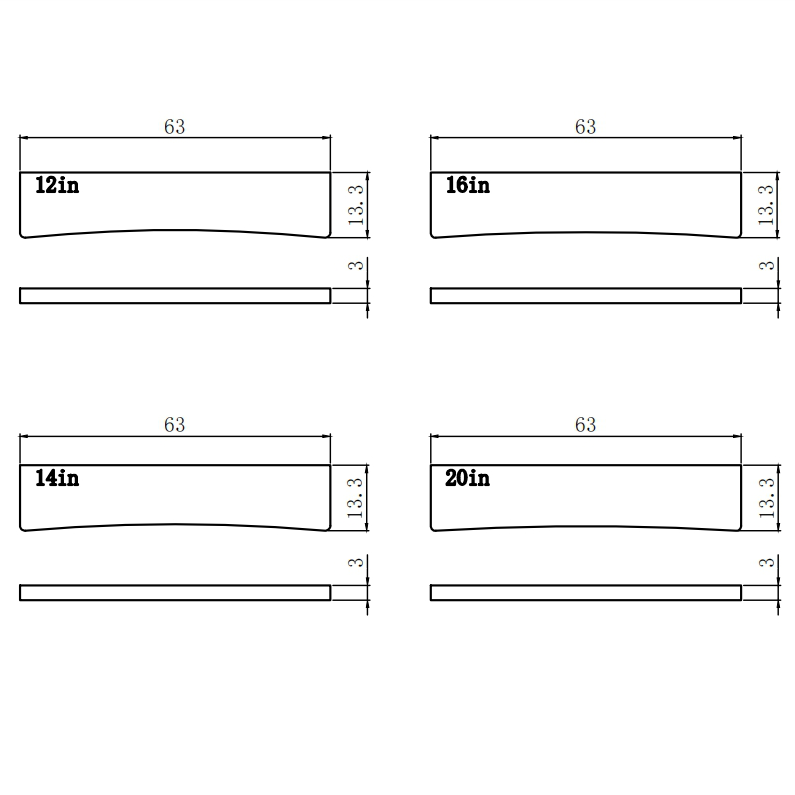 Fret Press Inserts 304 Stainless Steel Fingerboard Radius Inserts Guyker