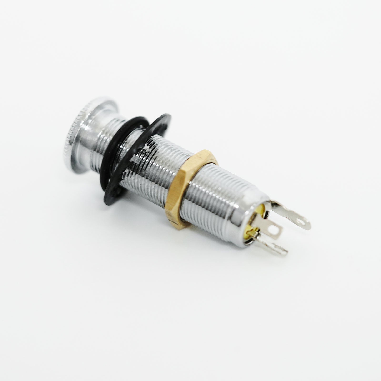 Guyker Stereo Long Threaded Output Jack-3-Pin Metal Guitar & Bass Barrel Jack Socket