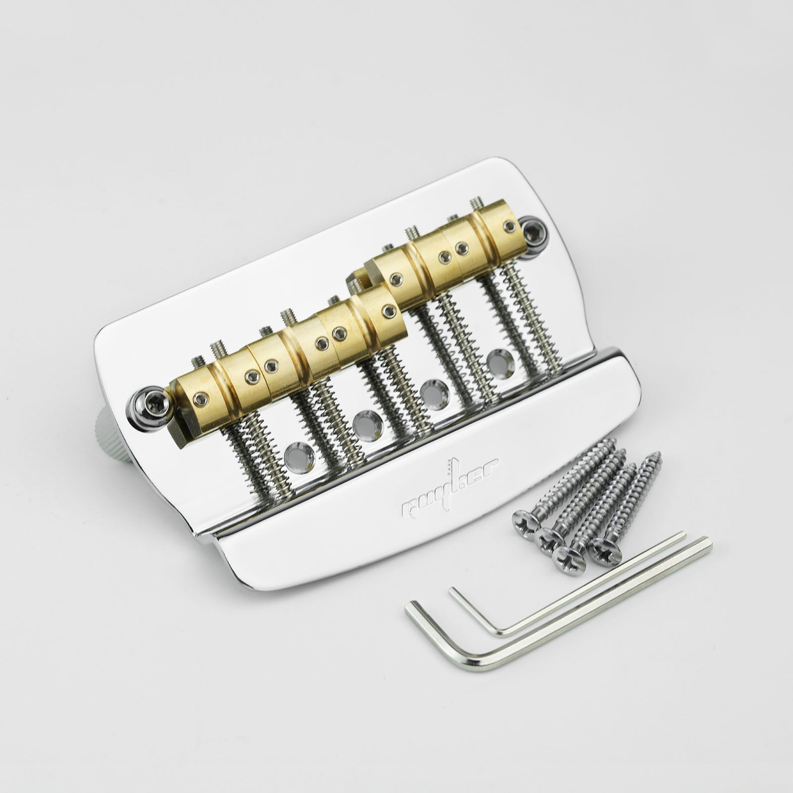 Guyker GB1026 5-String Bass Guitar Bridge with Brass Saddles