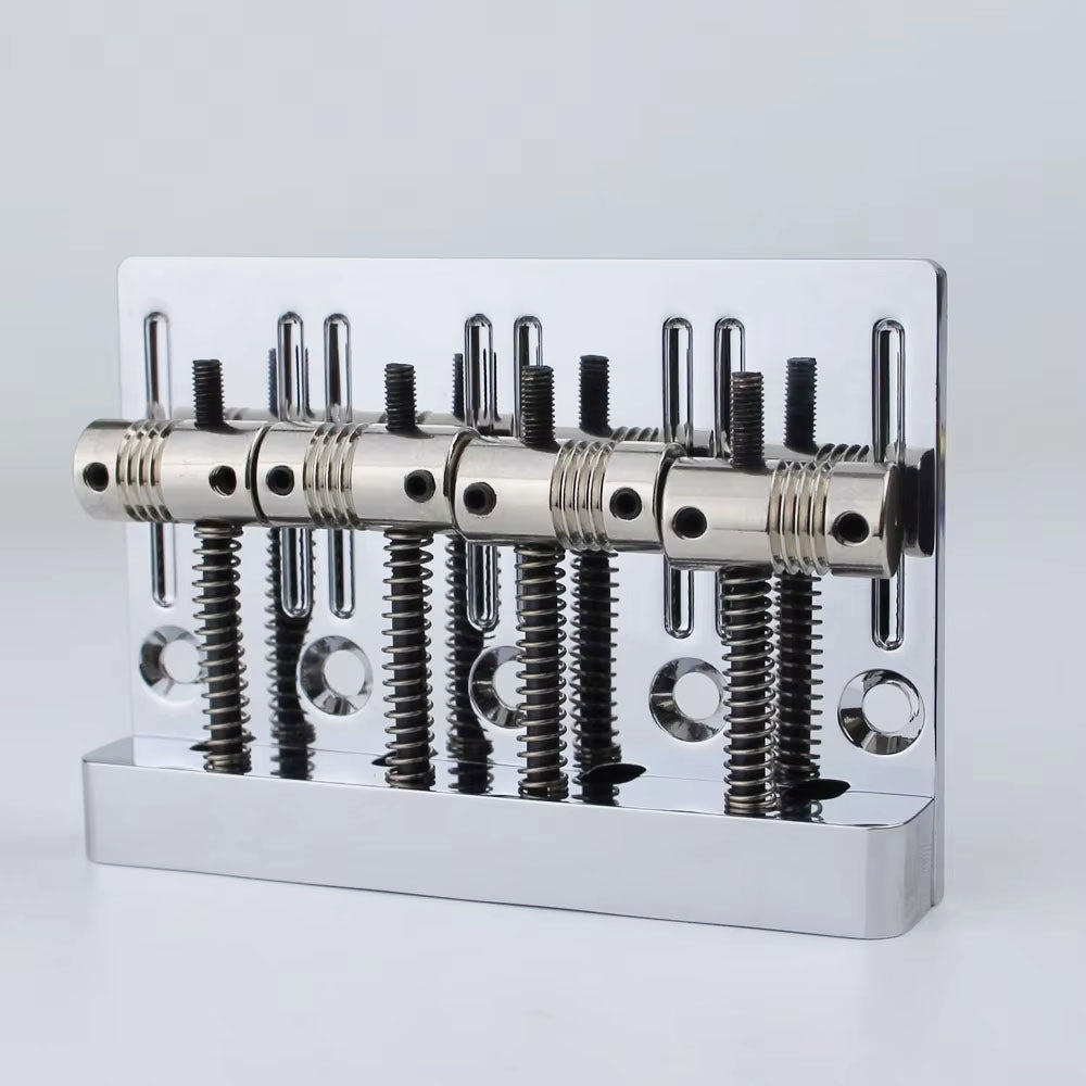 4-String Bass Bridge High Mass with Brass Saddles 19mm Spacing Guyker
