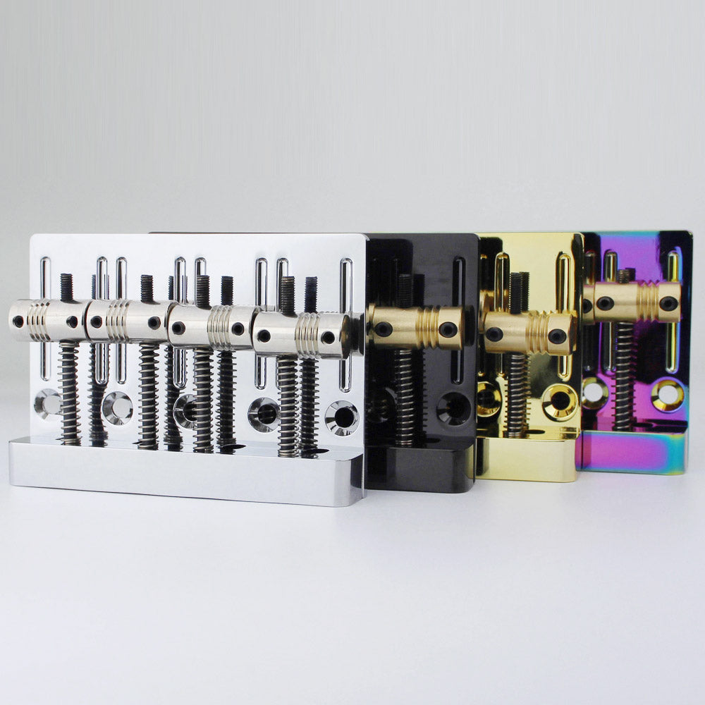 4-String Bass Bridge High Mass with Brass Saddles 19mm Spacing Guyker