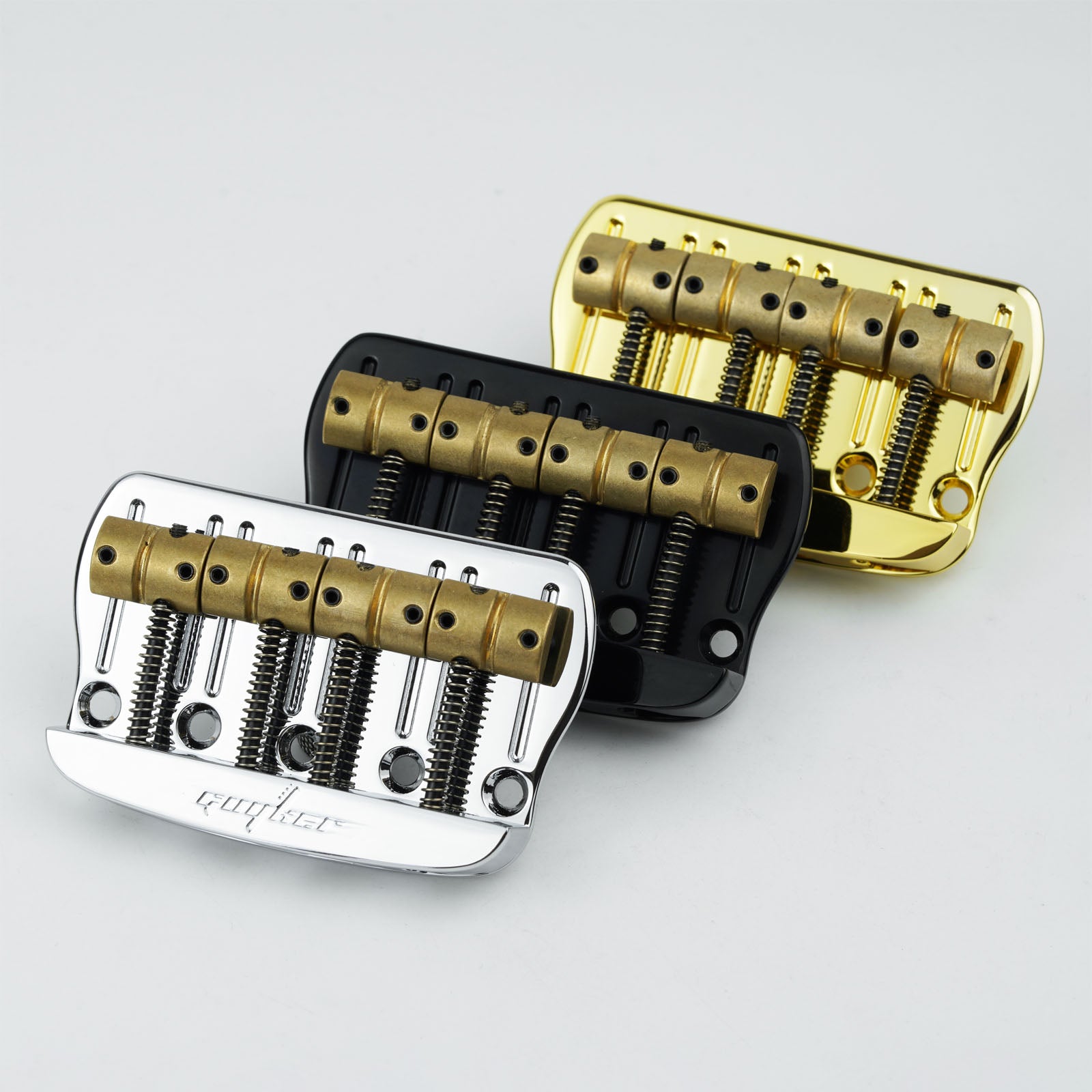 Guyker GB408 Zinc Alloy Fixed Bass Bridge with Solid Brass Saddles 4-String Vintage Style